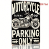 CIFbuy Classic Vintage Motorcycle Parking Sign 8x12 Inch Waterproof Rust Resistant 2D Flat Iron Metal Wall Decor For Home Bar Cafe Gara TikTok, TikTok