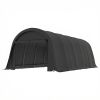 12' x 23.6' Heavy Duty Carport, UPF50+ Portable Garage Car Canopy Tent with Galvanized Frame, Large Door, Dark Gray
