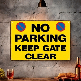CIFbuy Vintage No Parking Keep Gate Clear Metal Sign" Heavy-Duty Iron Warning Plaque 8x12 Inch, Flat Wall Mount Decor For Home Garag Metal SignikTok