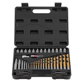 Screw Extractor Set with Drill Bits, 41 Pieces, Easy Out Bolt Extractors and Drill Bits, with Adapters, Solid Storage Case