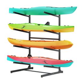 Kayak Storage Rack for 4 Kayaks, Holds 220 lbs, Heavy Duty Freestanding Stand for Indoor Outdoor Garage Shed Dock, Storage Rack Stand Holder for