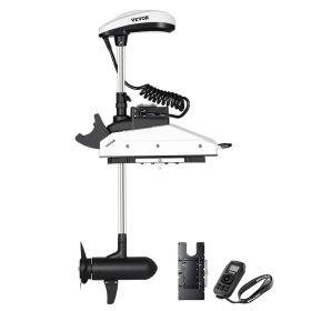Electric Trolling Motor, 12V 55lbs Thrust with GPS, 10-Speed Bow Mounted Saltwater Outboard Boat Motor with Remote Control & LCD Battery Indicato