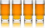Greenline Goods Ripple Drinking Glasses - 12 oz Modern Kitchen Glassware Set Unique Vintage Cups For Weddings, Cocktails Or Modern Bar - Set of 4