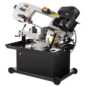 Metal Horizontal Band Saw, 7 x 8.25 in Rectangular Cutting Capacity, 110/220V Vertical Cutting Bandsaw with 1.1 kW Motor, 0-45Â° Angle Adjustment