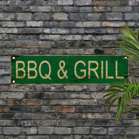 CIFbuy Vintage Aluminum BBQ Sign UV Printed Metal Plaque Waterproof Dustproof For Home Garage Cafe Restaurant Bar Decor (TikTok, temu pick-up service)