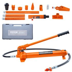 10 Ton Porta Power Kit, Portable Hydraulic Jack with 4.6 ft/1.4 m Oil Hose, Auto Body Frame Repair Kit with Storage Case for Car Repair, Truck, F