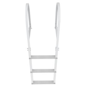 Dock Ladder, Removable 3 Steps, 500 lbs Load Capacity, Aluminum Alloy Pontoon Boat Ladder with 3.1'' Wide Step & Nonslip Rubber Mat