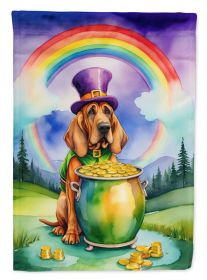 Bloodhound St Patrick's Day House Flag Large Porch Sleeve Pole Decorative Outside Yard Banner Artwork Wall Hanging, Polyester, House Size, Multicolor