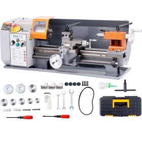 Metal Lathe Machine, 7.87'' x 13.78'', Precision Benchtop Power Metal Lathe,, 50-2500 RPM Continuously Variable Speed, 600W Brush Motor Metal Gea