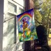 Bloodhound St Patrick's Day House Flag Large Porch Sleeve Pole Decorative Outside Yard Banner Artwork Wall Hanging, Polyester, House Size, Multicolor