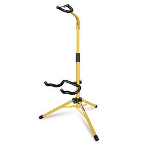 5 Core Guitar Stand Floor Adjustable Heavy Duty W Neck Holder For Acoustic Electric Classic Bass - GSH HD YLW (Option: GSHHDYLW)