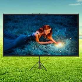 Tripod Projector Screen With Stand 60 Inch 16:9 4K HD Projection Screen Stand Wrinkle-Free Height Adjustable Portable Screen For Projector Indoor (Option: Black)