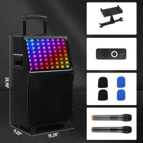 12in 60W LED Spectrum Light Bluetooth Remote Control Rod Speaker (Option: Black)