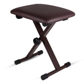 5 Core Keyboard Bench 2 Inch Padded Cushioned Piano Stool Height Adjustable 19" Guitar Seat Portable (Option: KBB02BR)