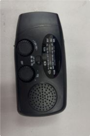 Solar hand crank USB charging radio flashlight (Option: Black)