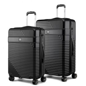 MKF Collection Mykonos Luggage Set-Extra Large and Large - 2 pieces by Mia k (Color: Black, Material: Polycarbonate)