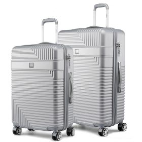 MKF Collection Mykonos Luggage Set-Extra Large and Large - 2 pieces by Mia k (Color: Silver, Material: Polycarbonate)