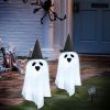 Solar Halloween Pumpkin LED Lights, Set of 4 Big Pumpkin Stake Lights 2 Modes for Outdoor Halloween Pathway Yard Garden Decoration