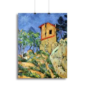 House with Walls by Cezanne Canvas Print or Poster (Type: Poster Print, size: 12" x 8" / 30cm x 20cm (approx))